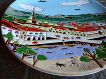 イタリア・トリノの絵皿